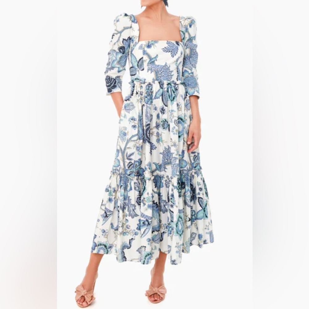SHEIN Navy and White Floral Dress